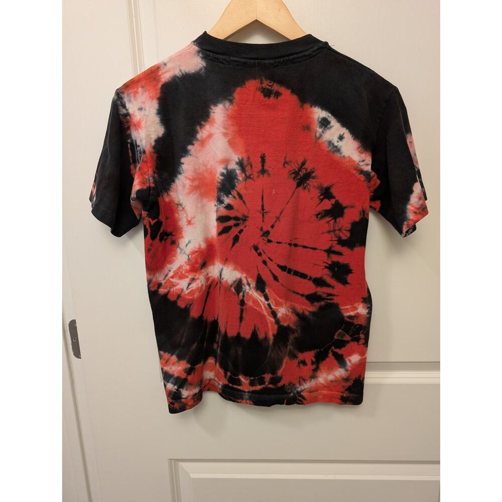 Vintage NBA Chicago Bulls Tie-Dye Graphic Tee Shirt Basketball Red Black Anvil - Picture 2 of 3